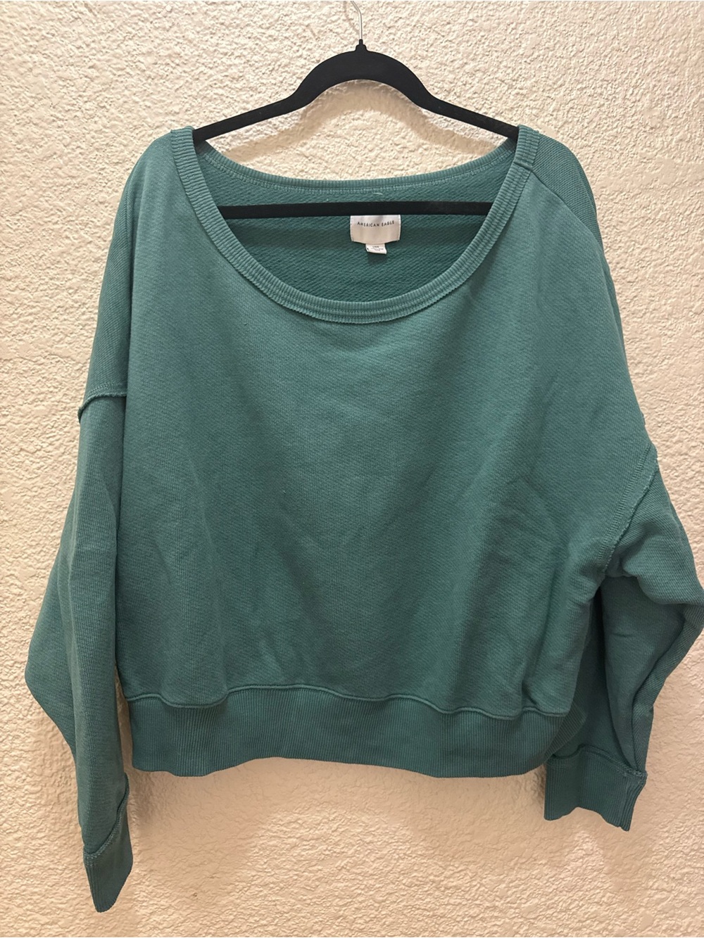 American Eagle Outfitters Teal Scoop Neck Pullover